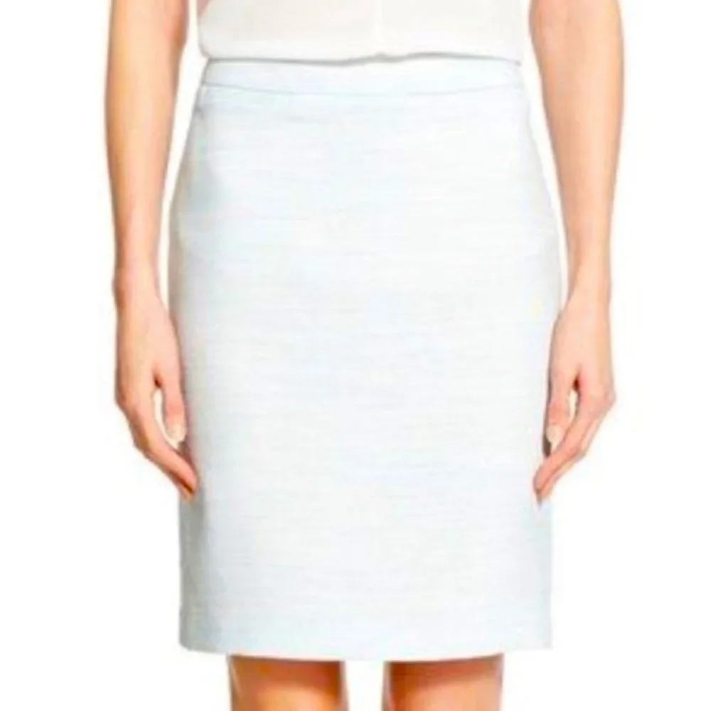 Halogen Tweed Pencil Skirt Light Blue